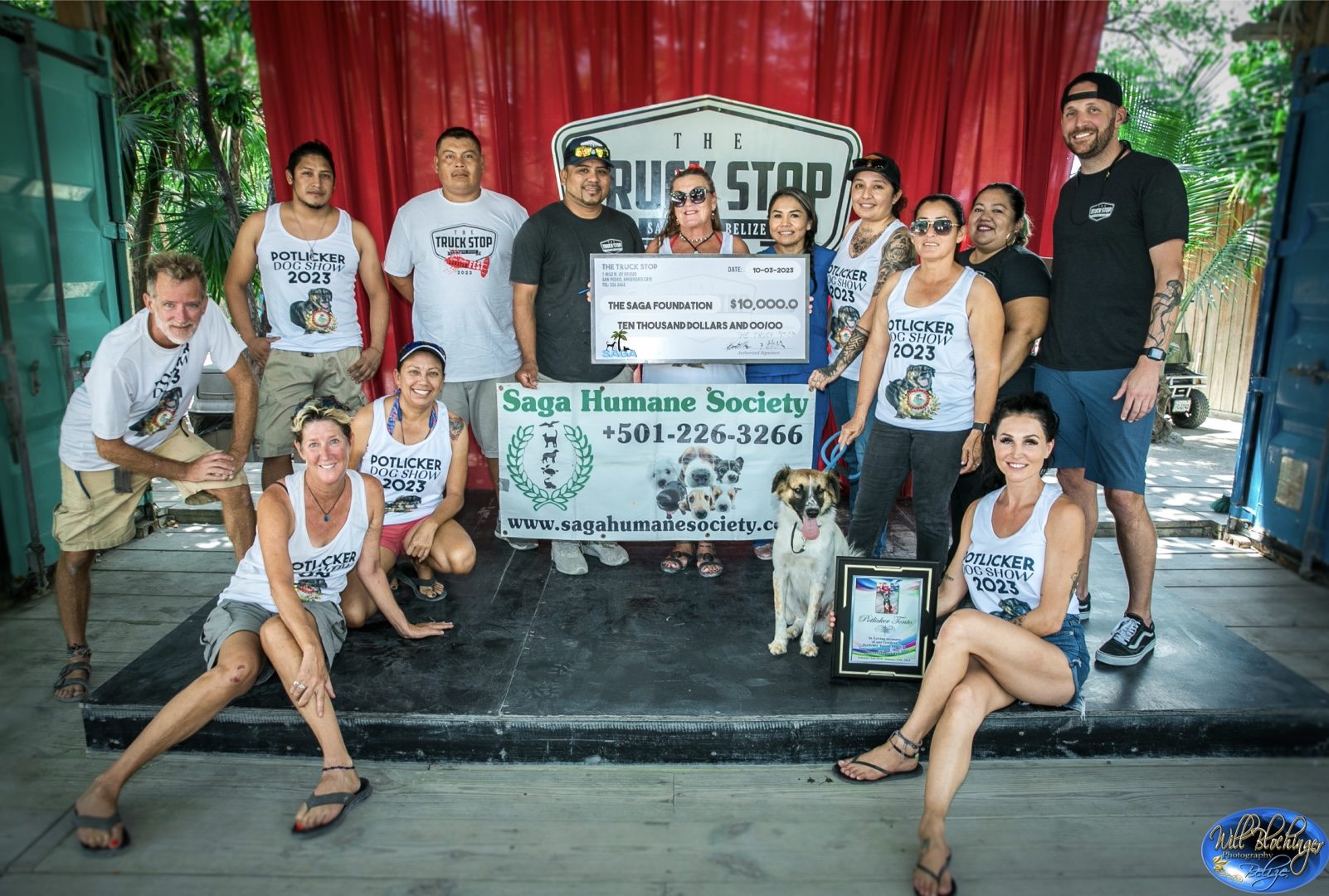 The Truck Stop presenting a $10,000 cheque to the Saga Foundation