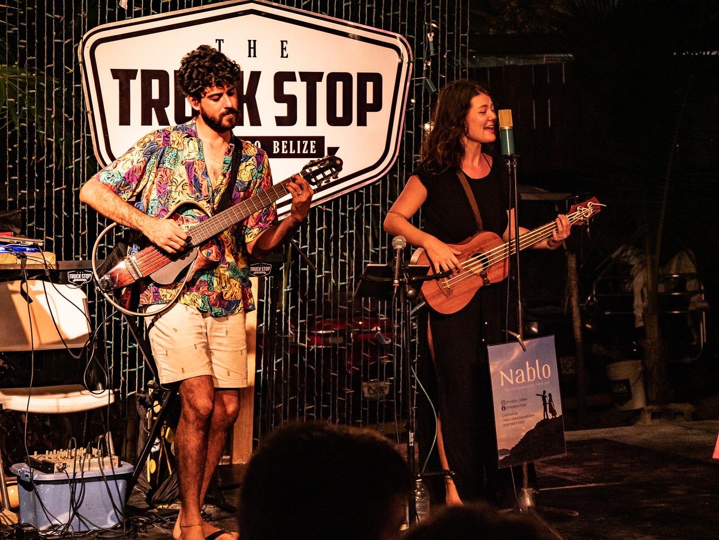 Live music on the stage at The Truck Stop